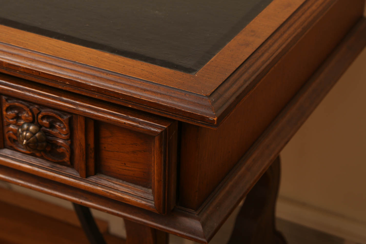 Elegant Walnut Desk with Leather Inlay EBTH